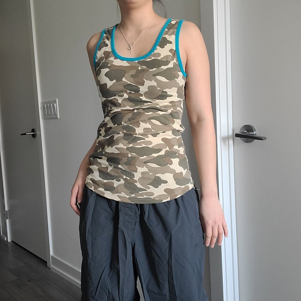 BDG Camo Y2k Vintage Blue Streetwear Retro Tank Top